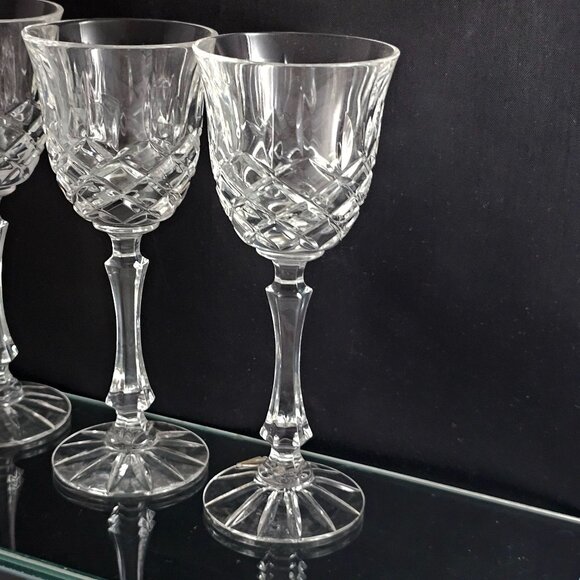 Royal Dartmouth Cut Glass Cordial Glasses 5.5" set-3 vintage elegant crystal - Picture 6 of 14
